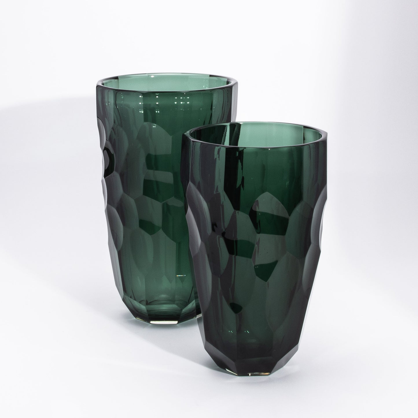 Murano Faceted Vase in Eucalyptus Green