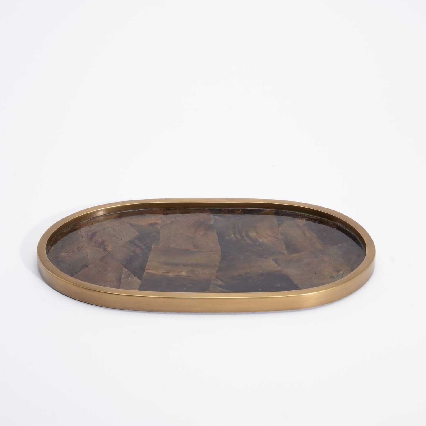 Tray in Green Shell with Bronze Patina Brass by Kifu Paris