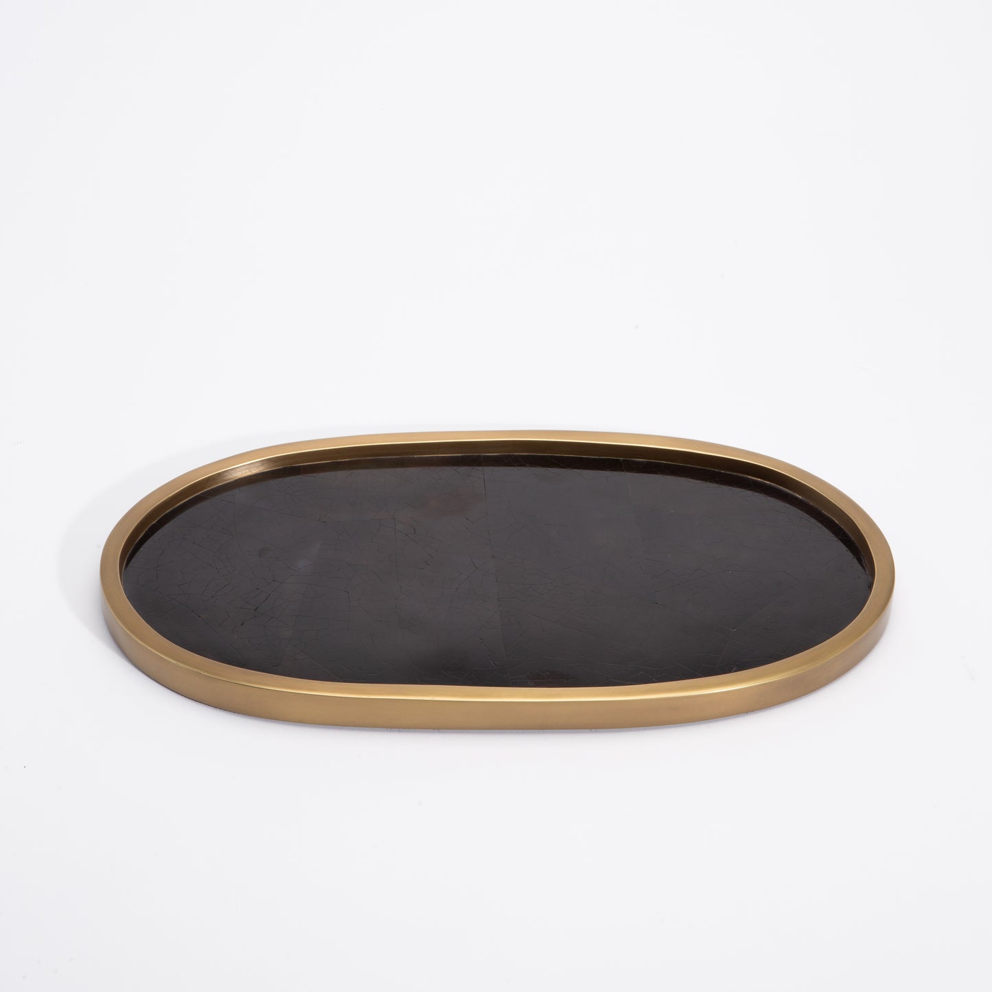 Tray in Blue Shell with Bronze Patina Brass by Kifu Paris