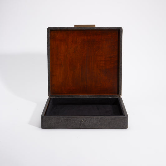 Jewelry Box in Shagreen with Shell and Brass Details by Kifu Paris