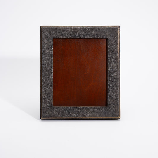 Picture Frame in Coal Black Shagreen with Brass Indentation by R&Y Augousti