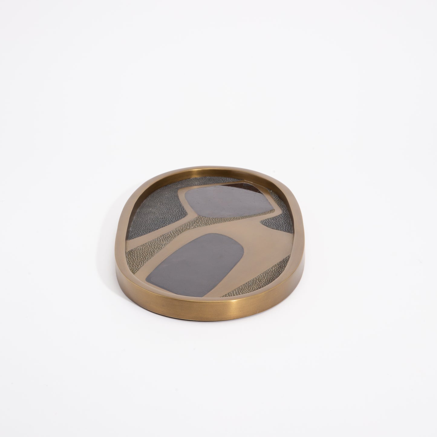 Tray in Cosmos Pattern with Bronze Patina Brass by Kifu Paris