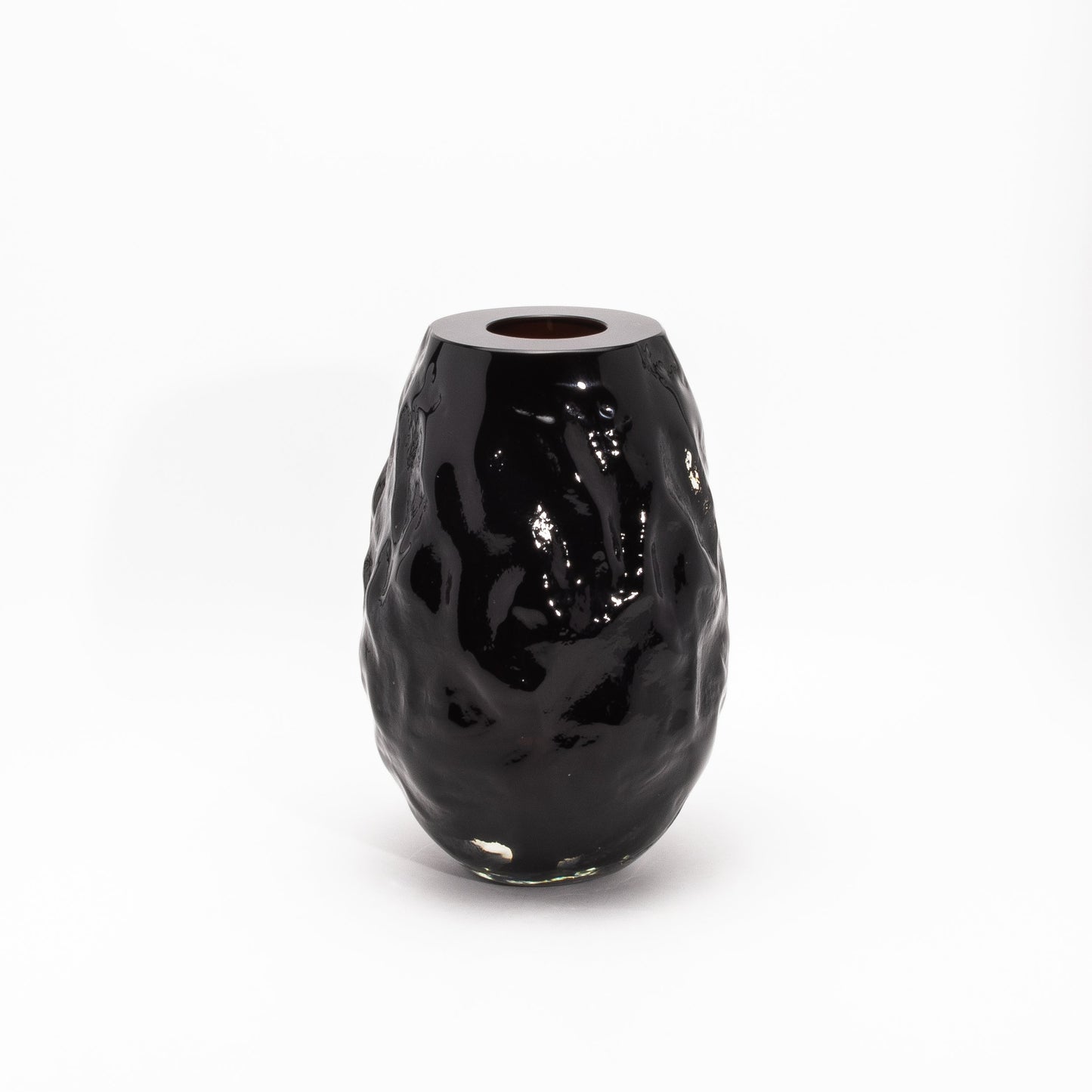 Murano Modern Sculptural Vase in Onyx Black