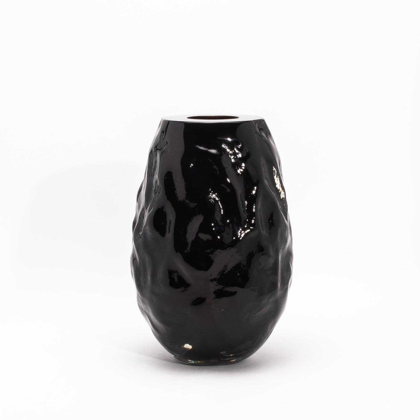 Murano Modern Sculptural Vase in Onyx Black