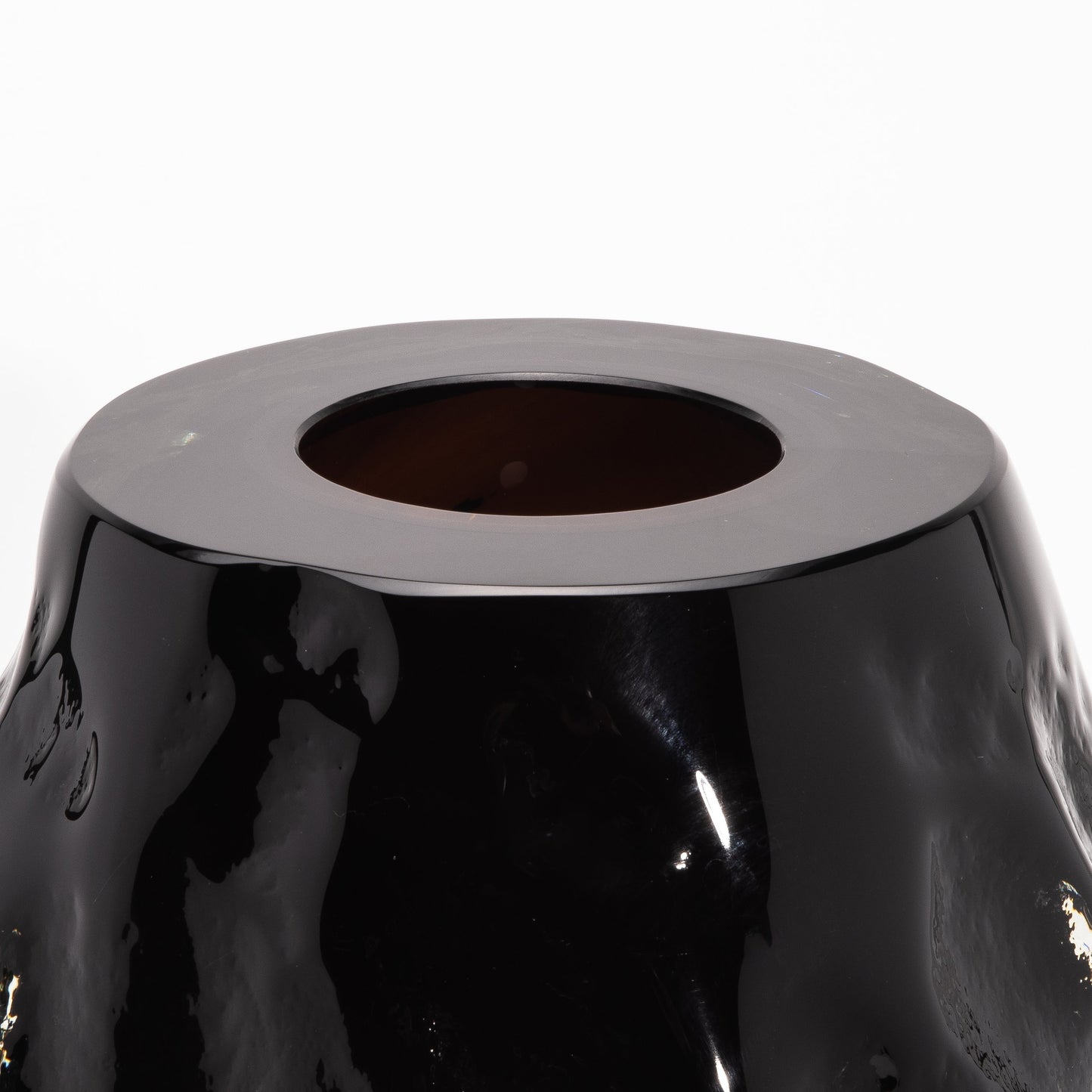 Murano Modern Sculptural Vase in Onyx Black