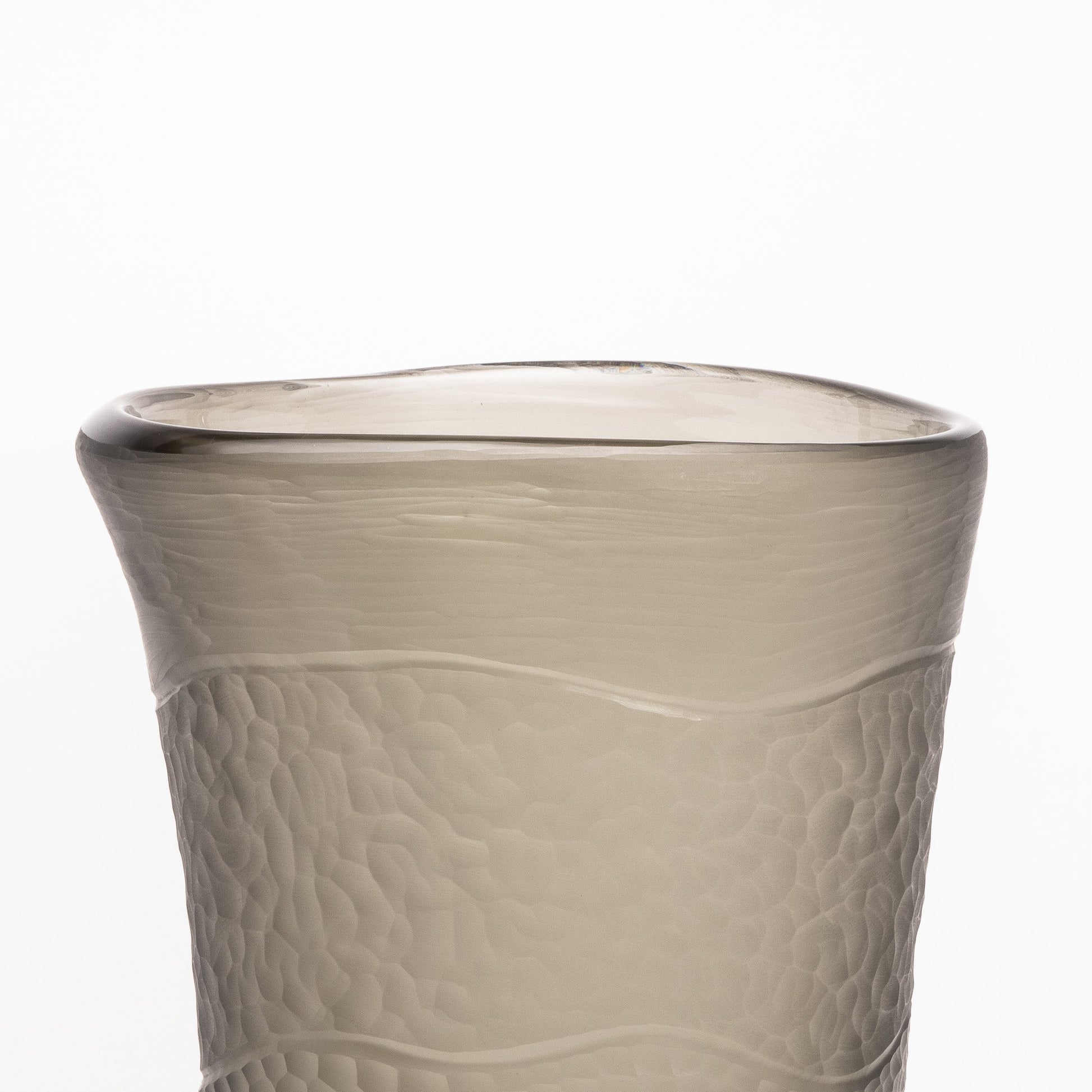 Murano Modern Tall Textural Vase in Smoky Grey