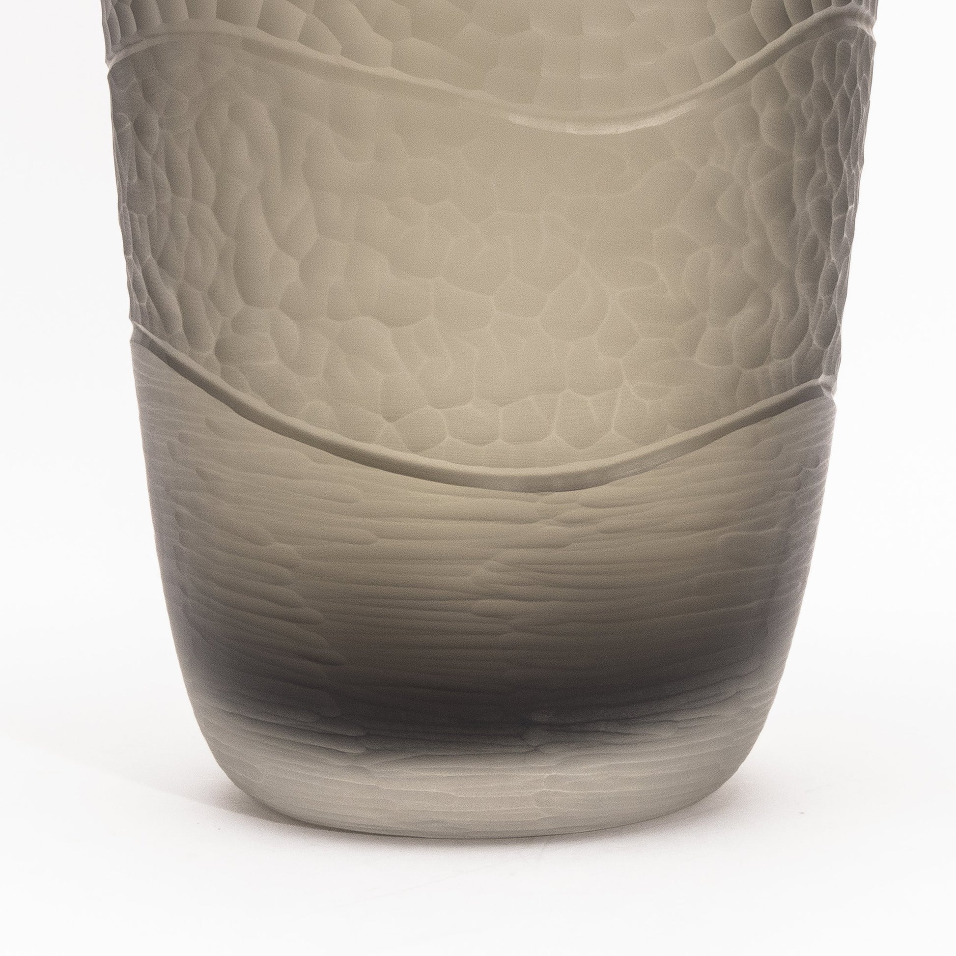 Murano Modern Tall Textural Vase in Smoky Grey