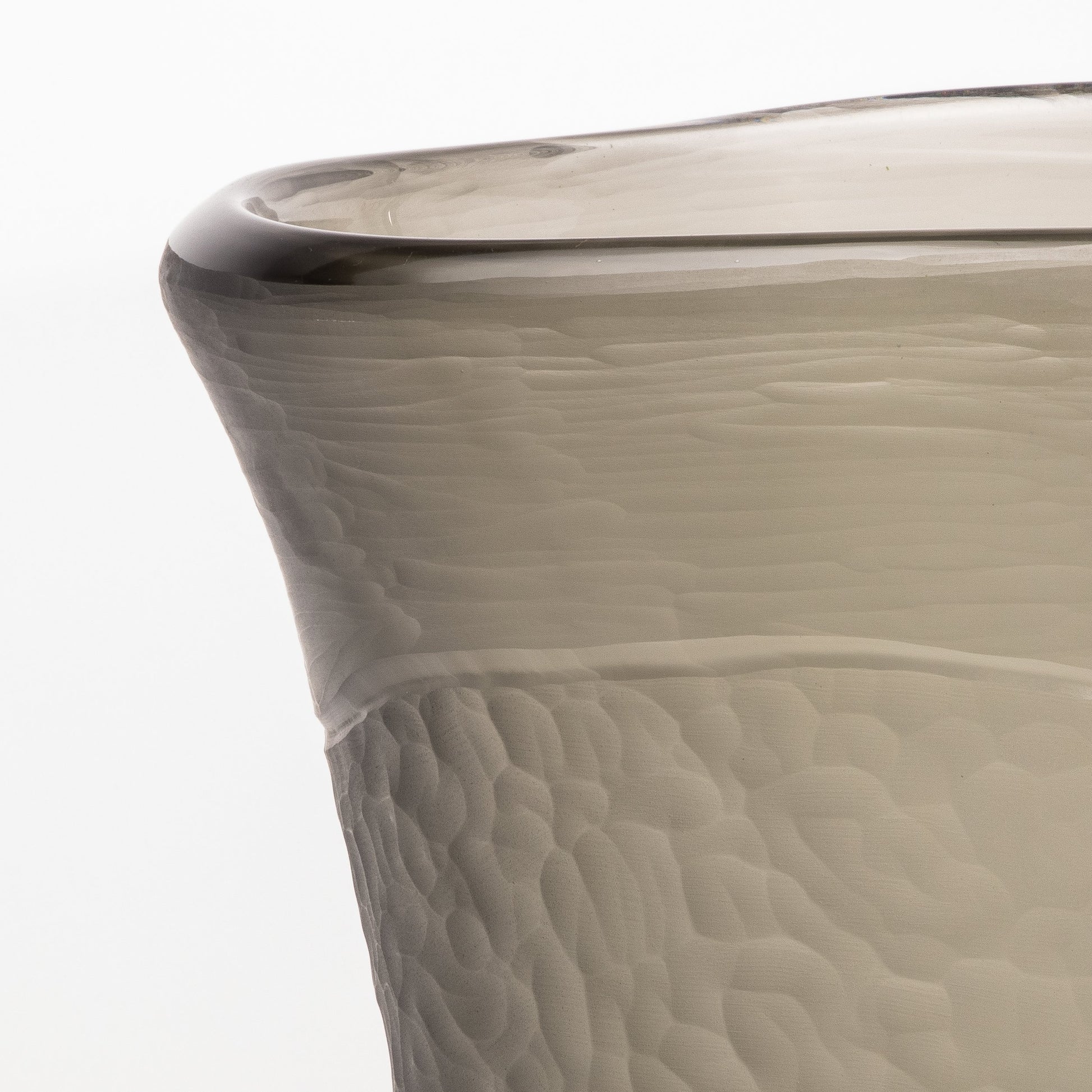 Murano Modern Tall Textural Vase in Smoky Grey
