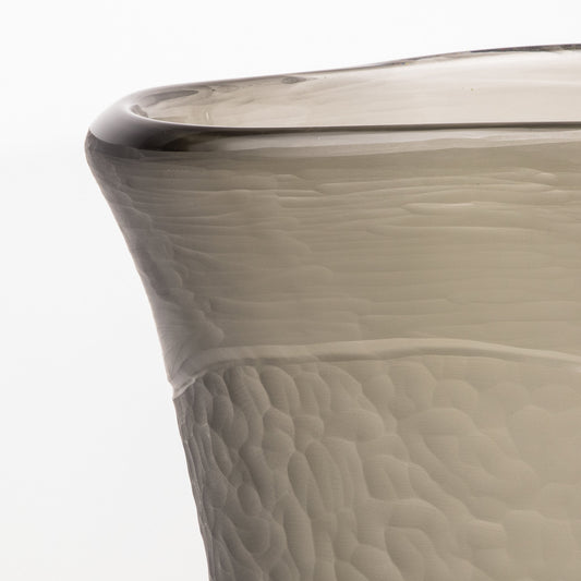 Murano Modern Tall Textural Vase in Smoky Grey