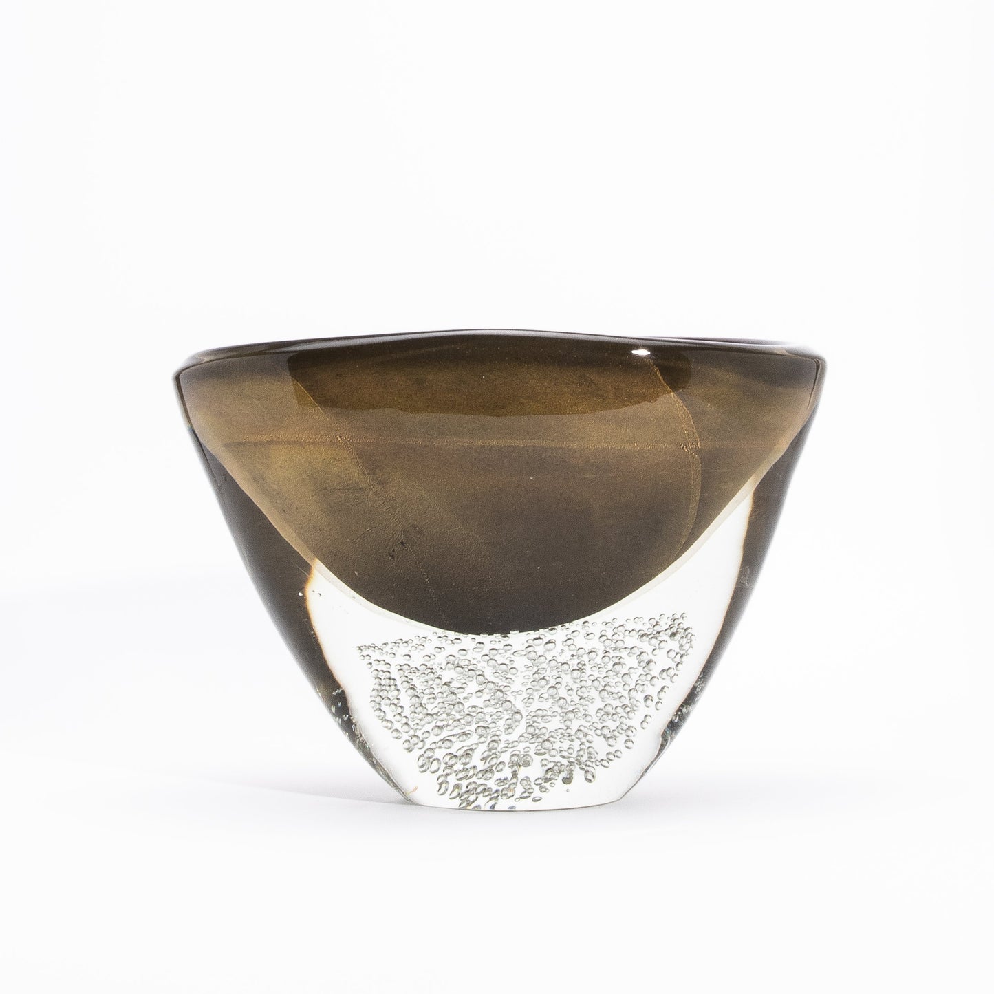 Murano Vase in Black / Clear with 24-karat Gold Flecks and Bubbles