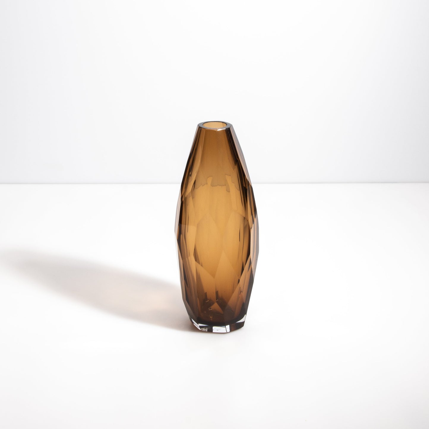 Murano Facet Vase in Tobacco