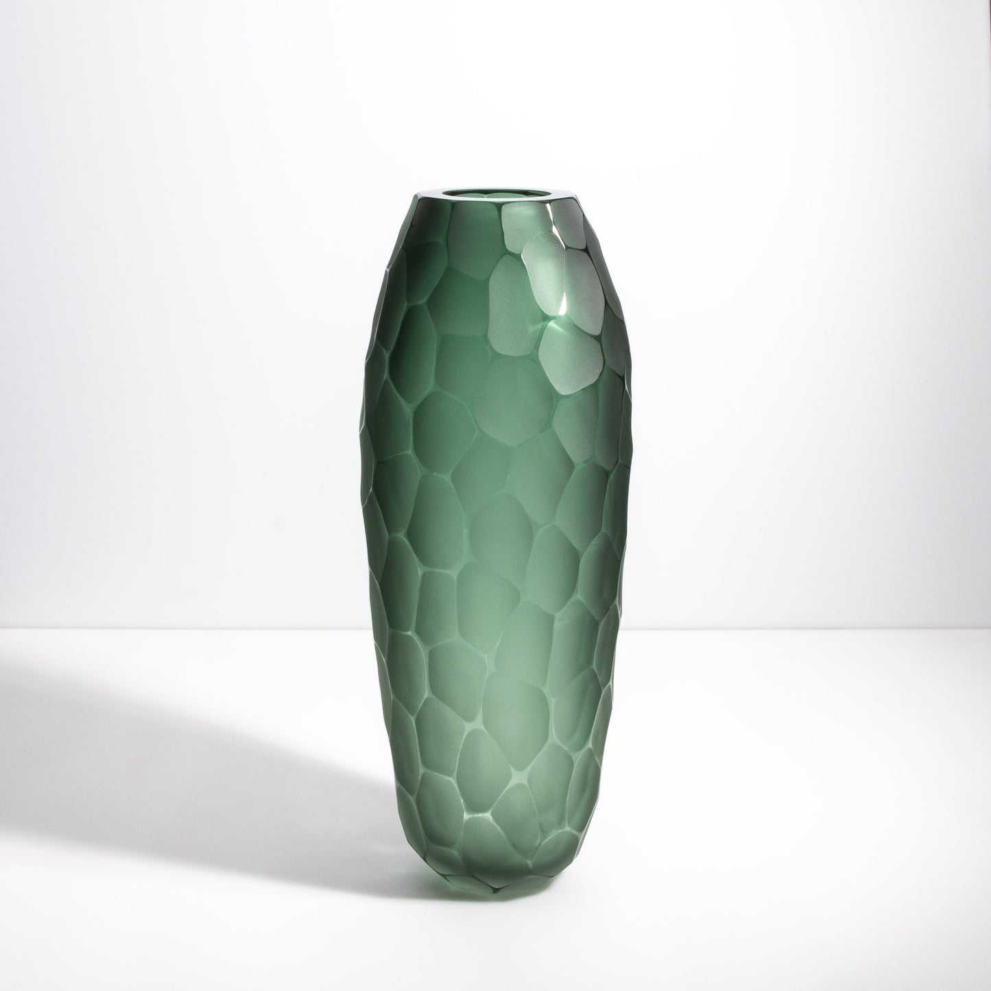 Murano Battuto Vase in Emerald Green