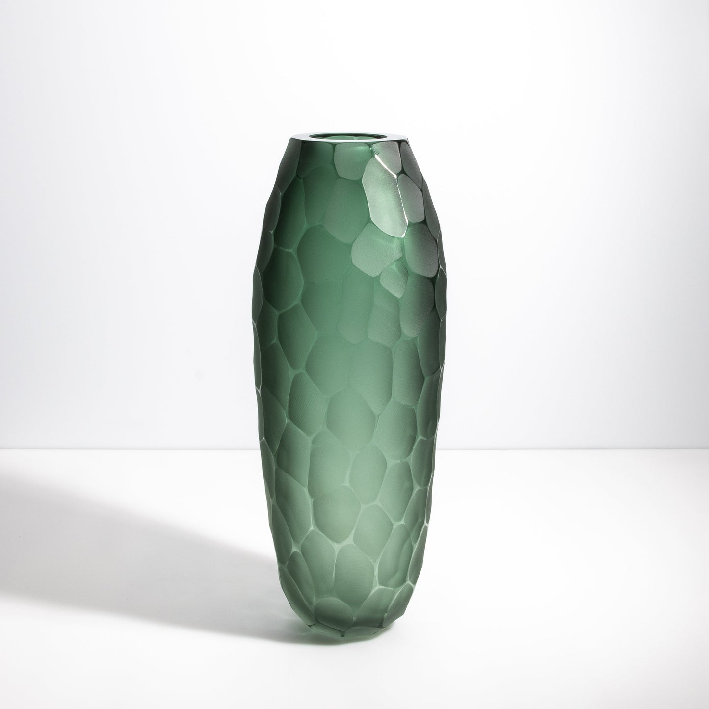 Murano Battuto Vase in Emerald Green