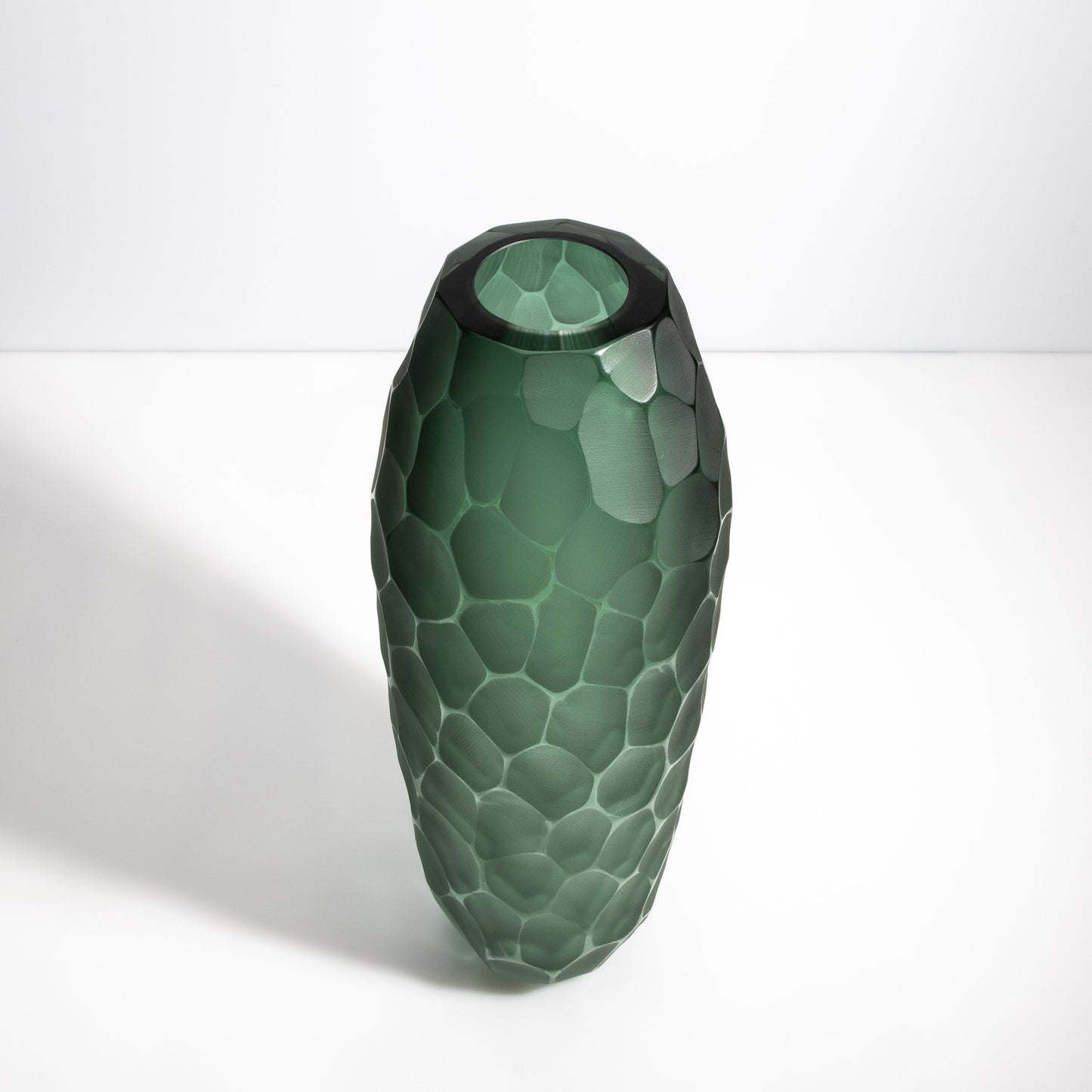 Murano Battuto Vase in Emerald Green