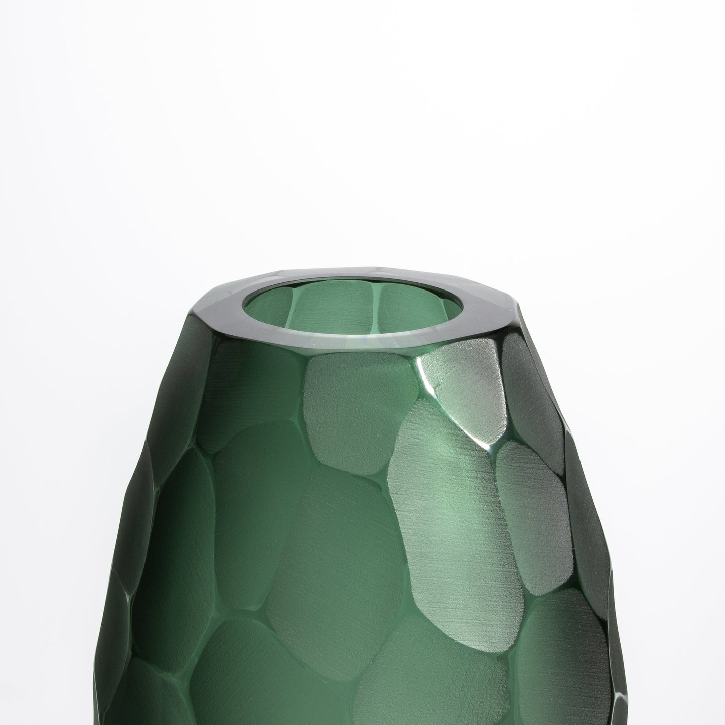 Murano Battuto Vase in Emerald Green