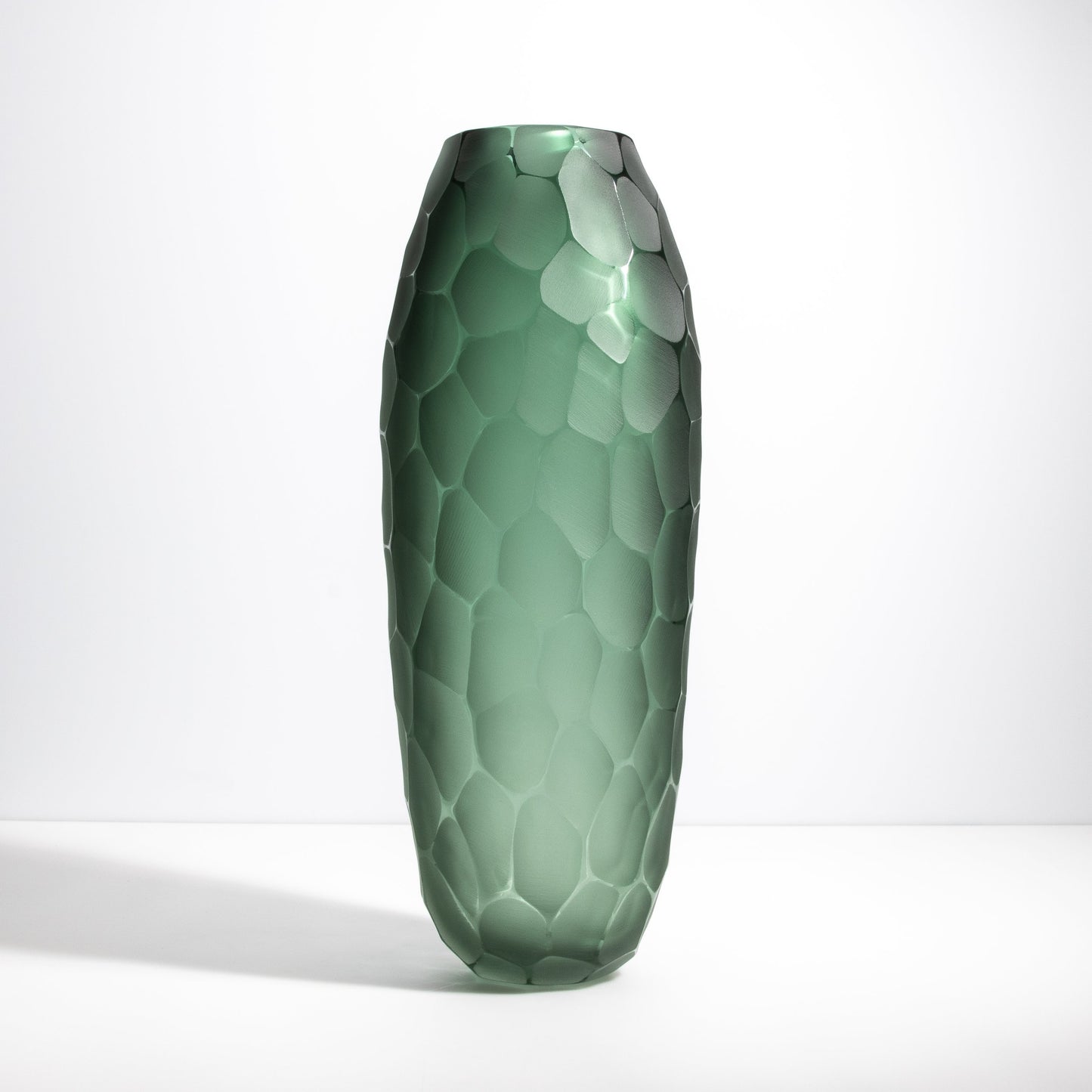 Murano Battuto Vase in Emerald Green