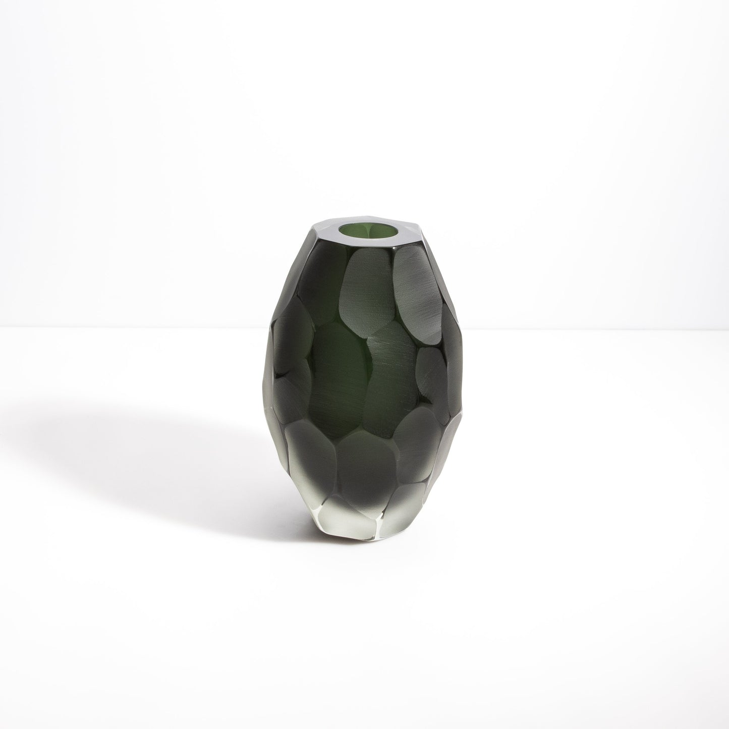 Murano Battuto Vase in Deep Green