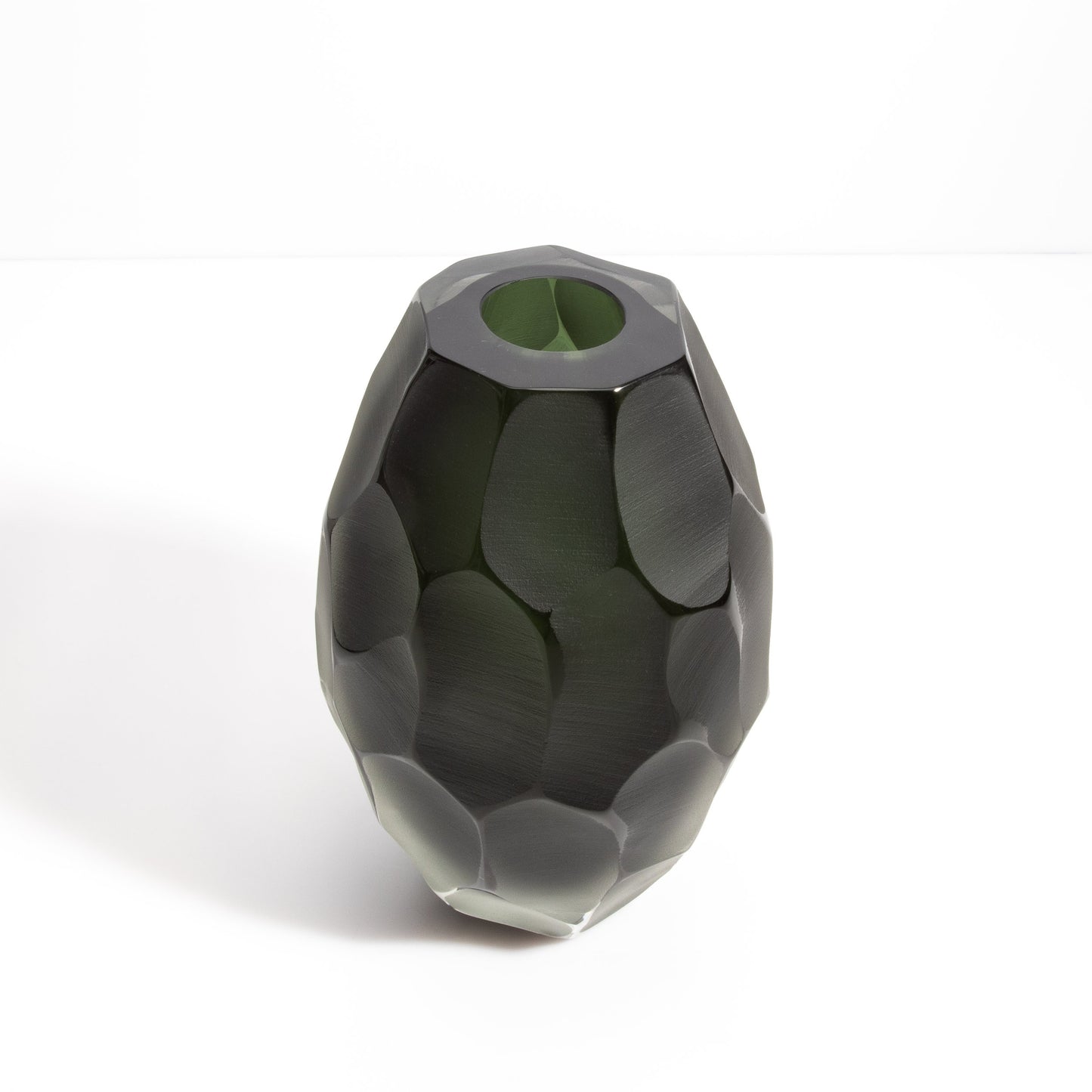 Murano Battuto Vase in Deep Green