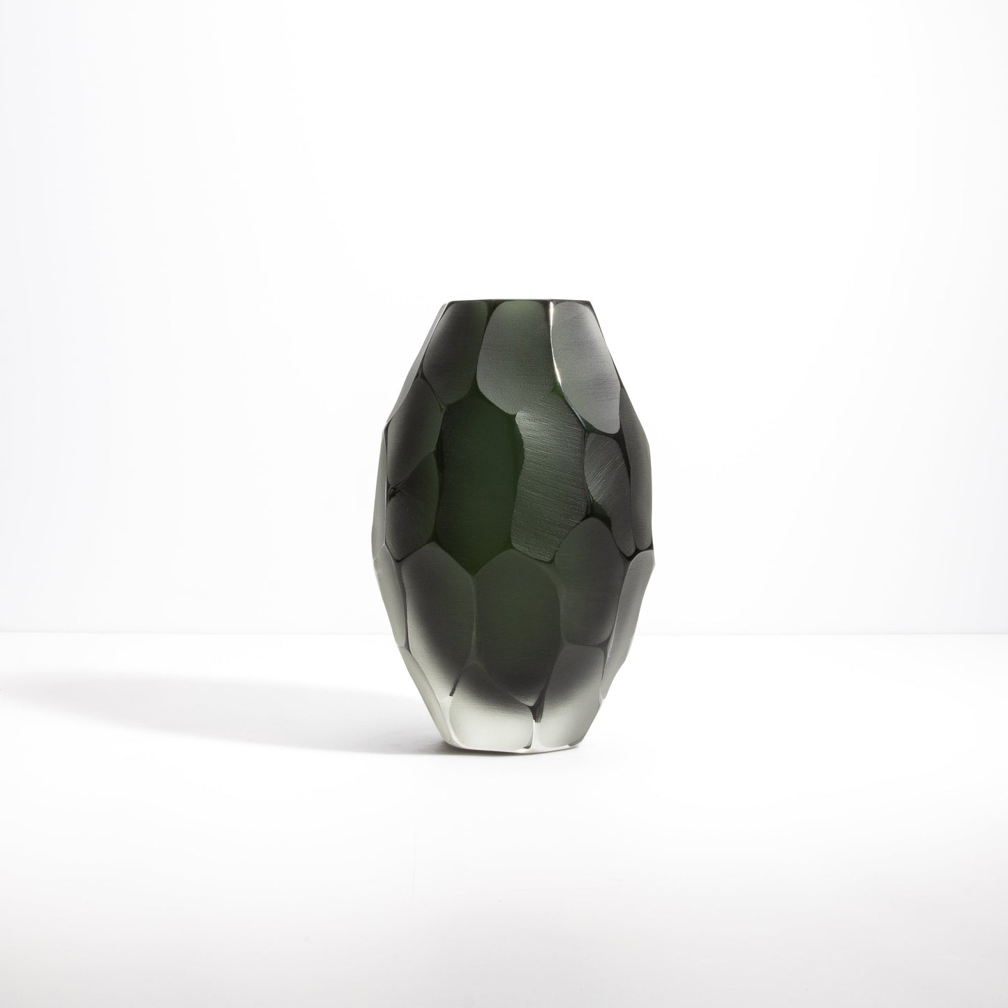Murano Battuto Vase in Deep Green