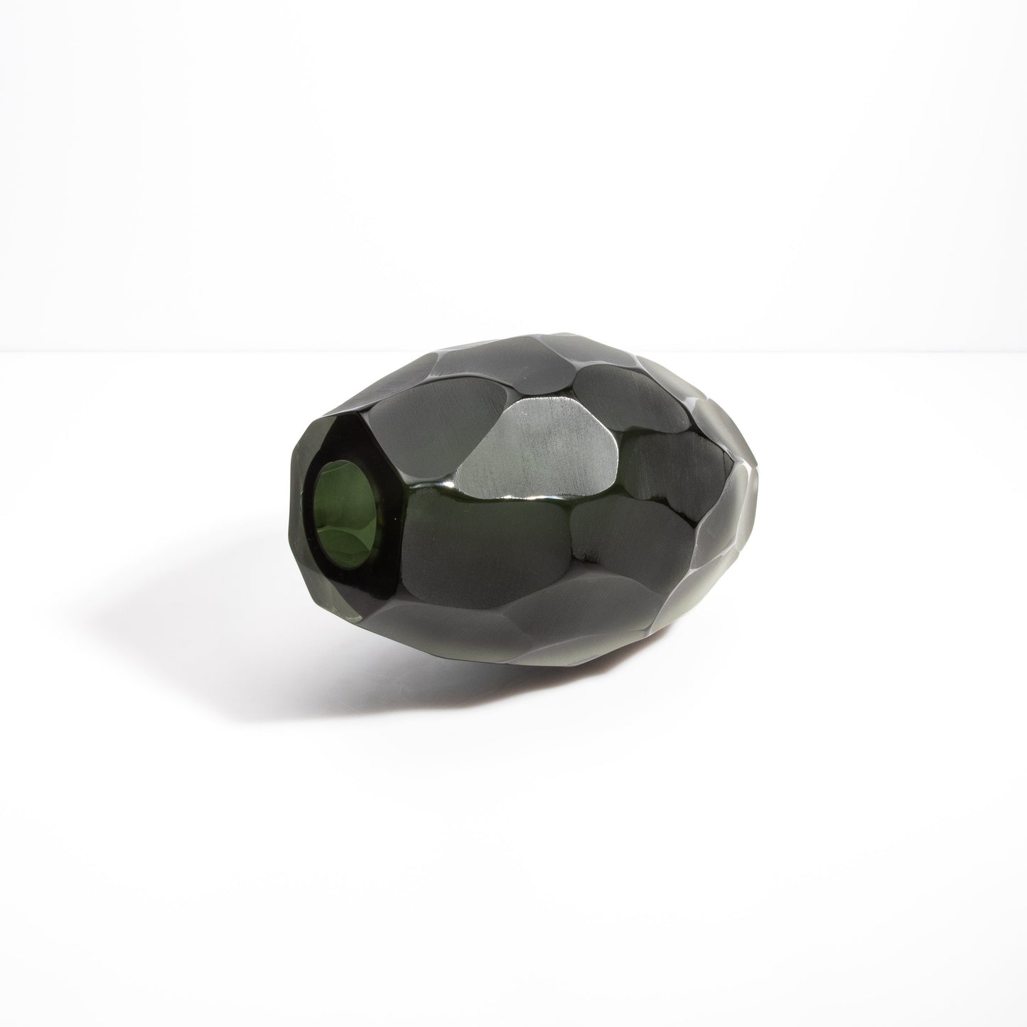 Murano Battuto Vase in Deep Green