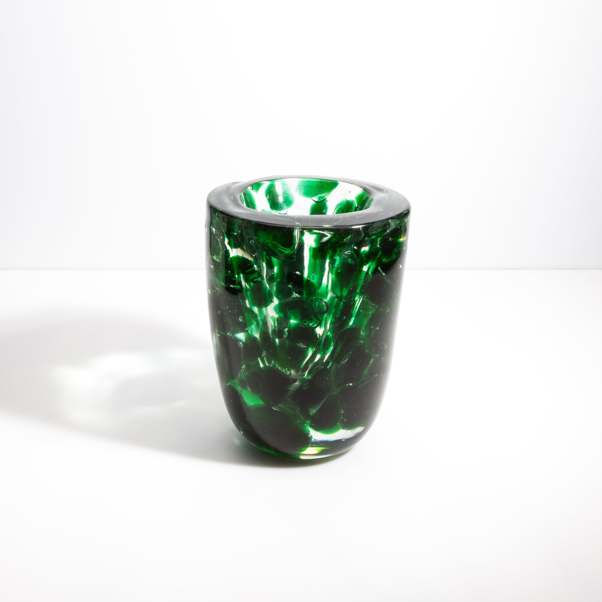 Murano Pollol Vase in Emerald Green