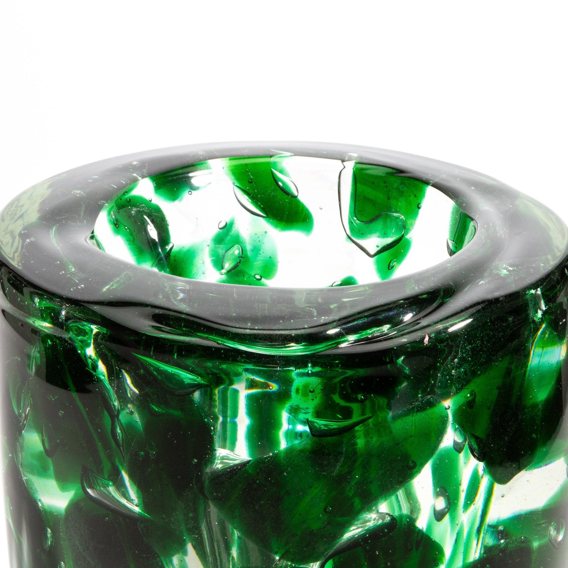 Murano Pollol Vase in Emerald Green
