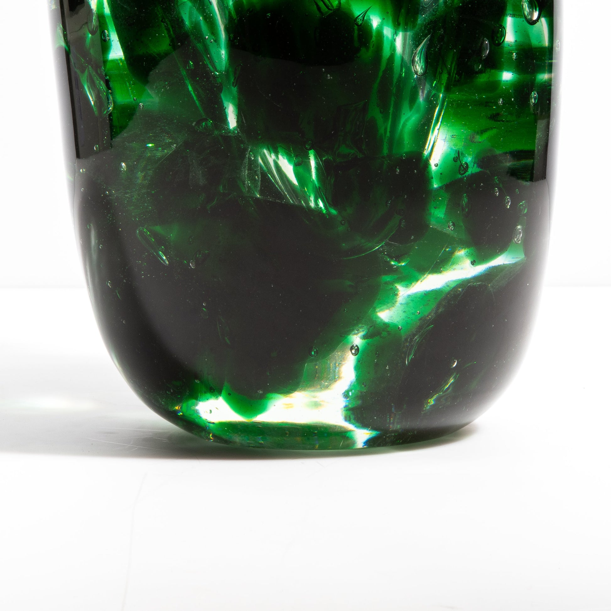 Murano Pollol Vase in Emerald Green