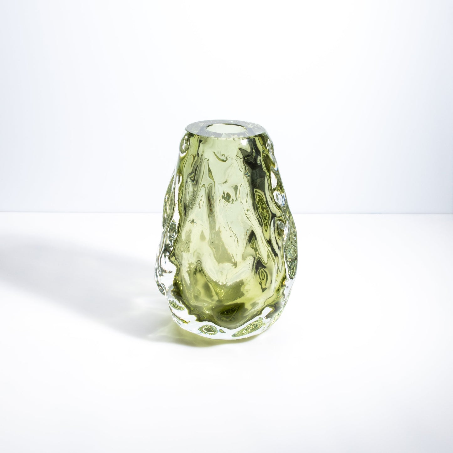 Murano Burri Vase in Light Olive Green