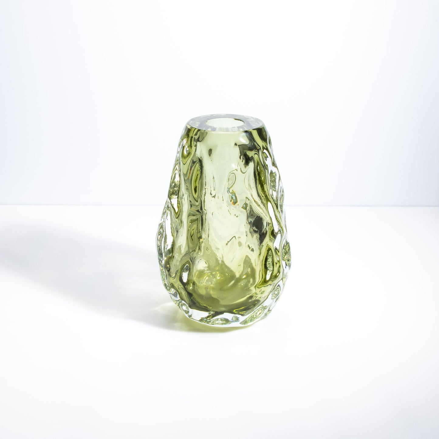 Murano Burri Vase in Light Olive Green