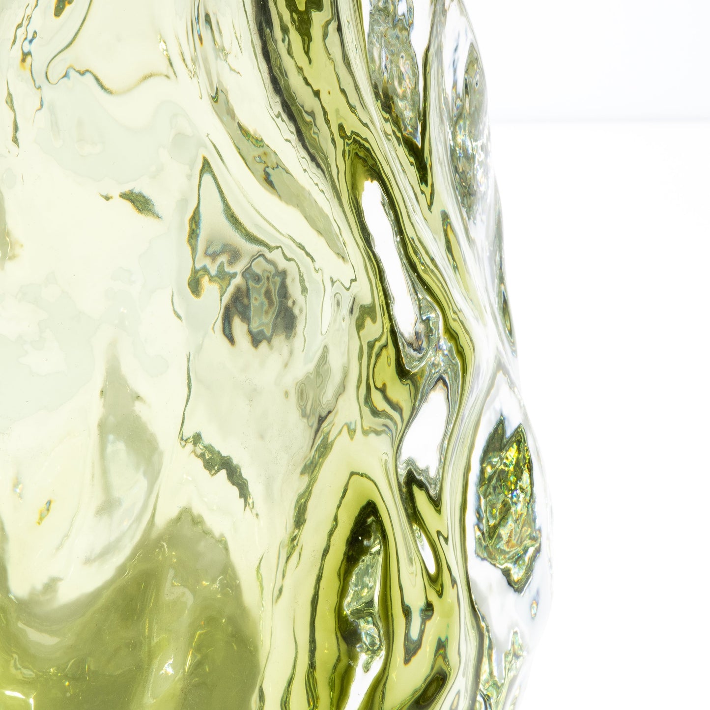Murano Burri Vase in Light Olive Green