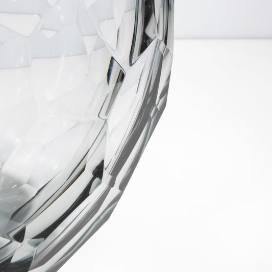 Murano Barrel Vase with Side Cut in Grey