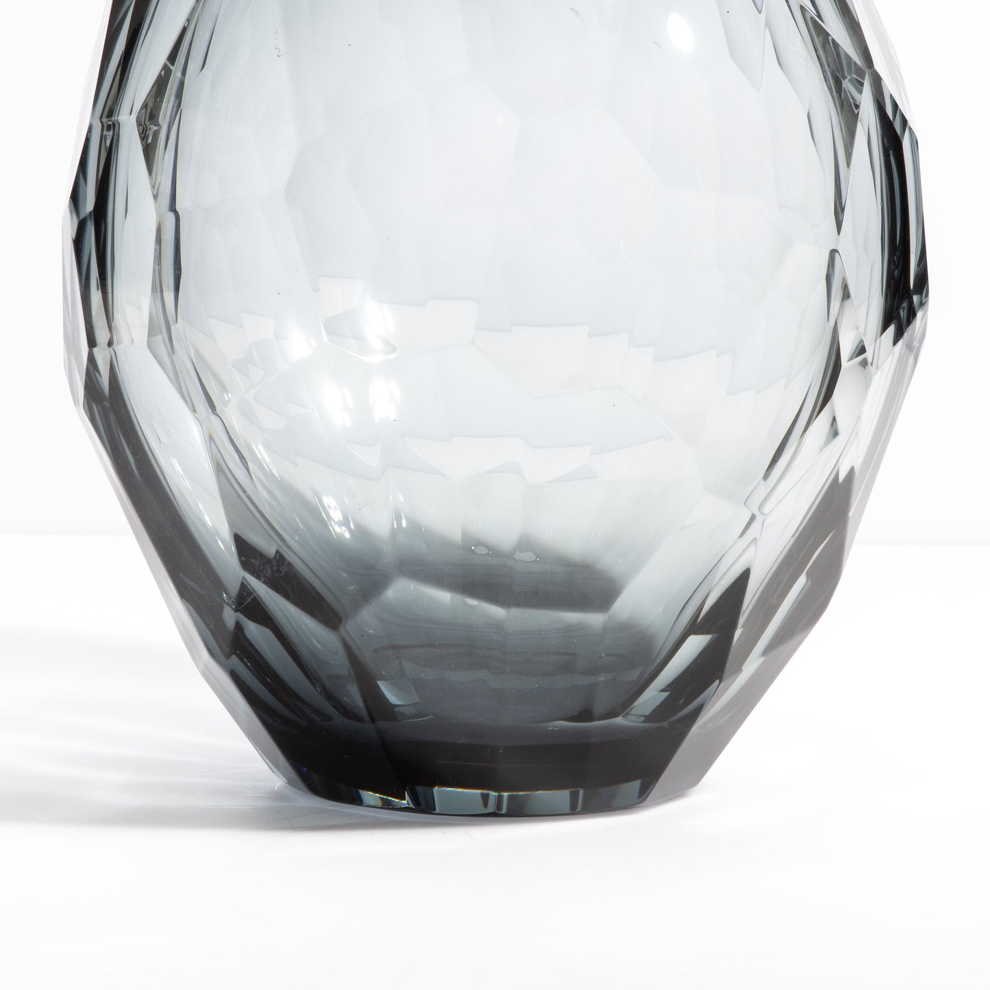 Murano Facet Vase in Grey