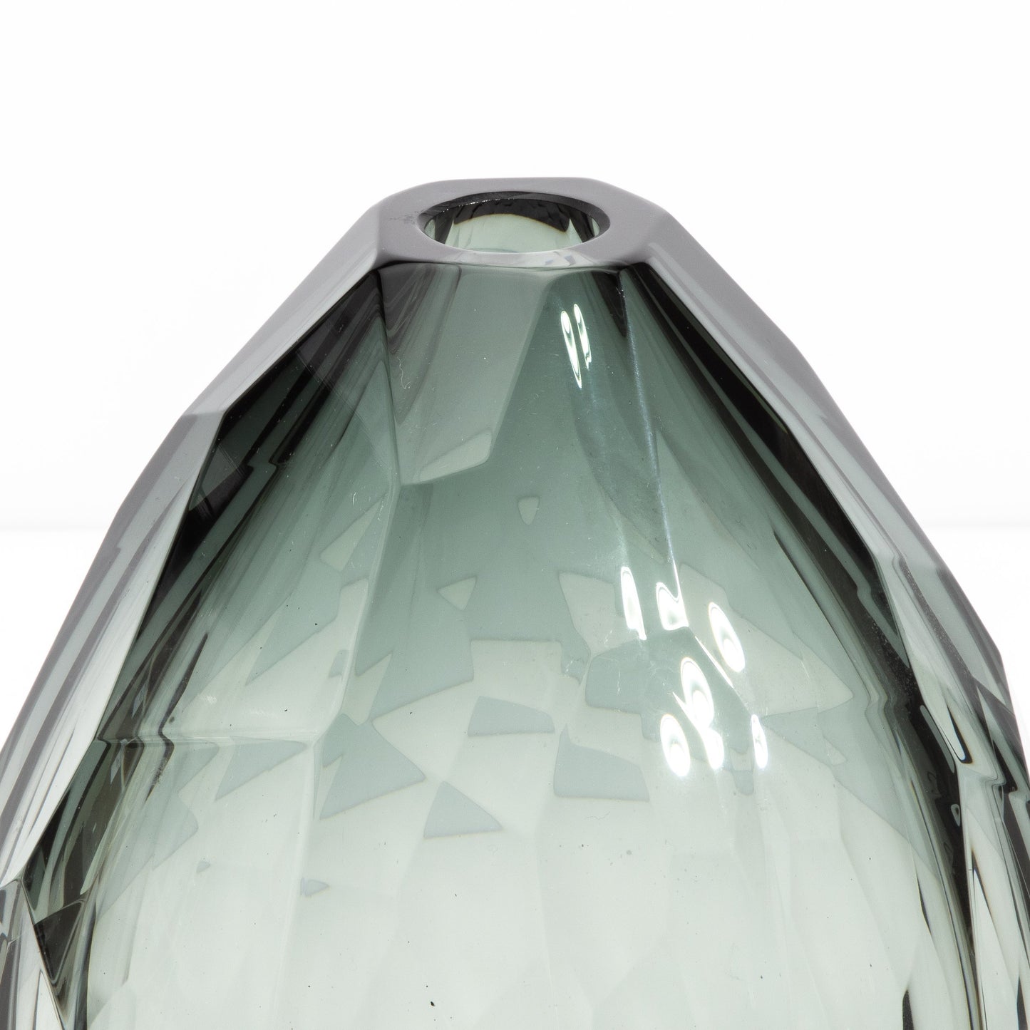 Murano Faceted Vase in Grey