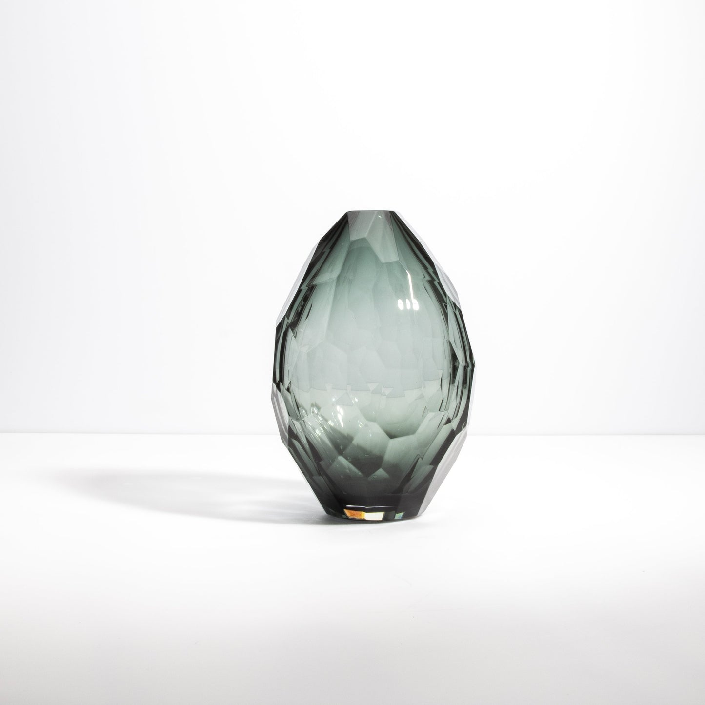 Murano Faceted Vase in Grey