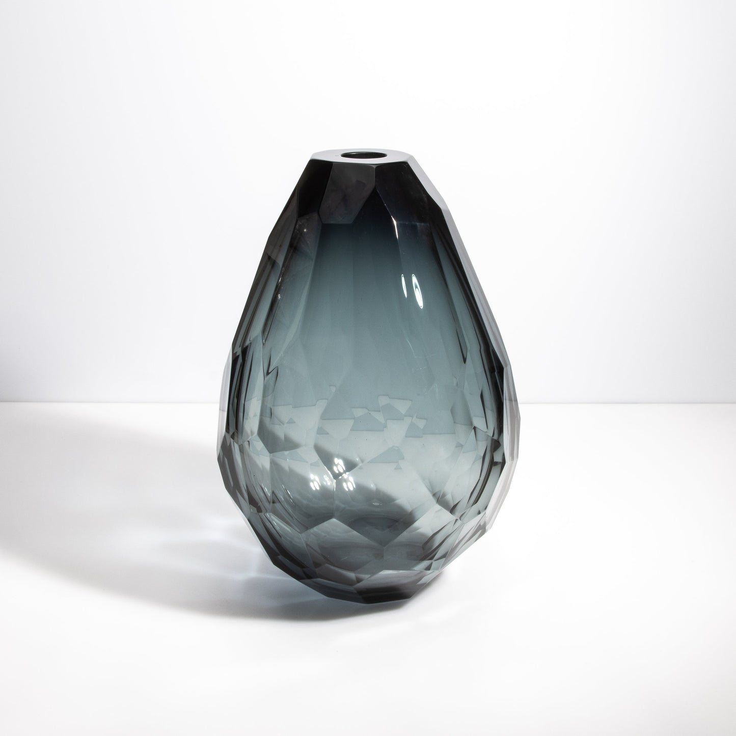 Murano Barrel Vase in Grey Smoke