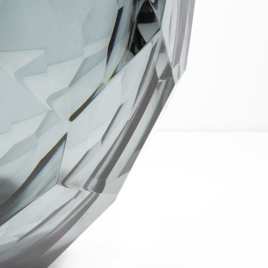 Murano Barrel Vase in Grey Smoke