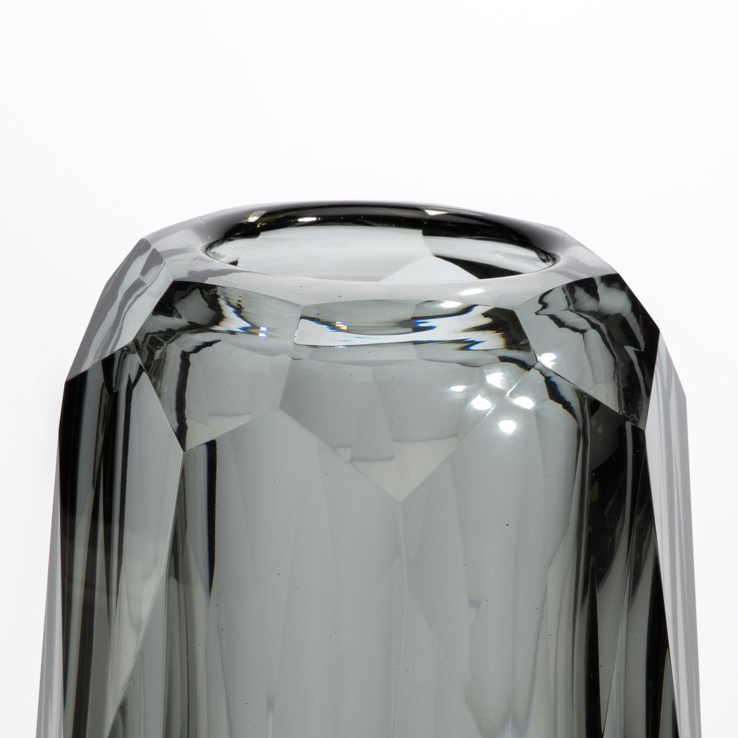 Murano Beveled Vase in Grey