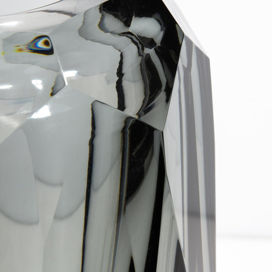 Murano Beveled Vase in Grey