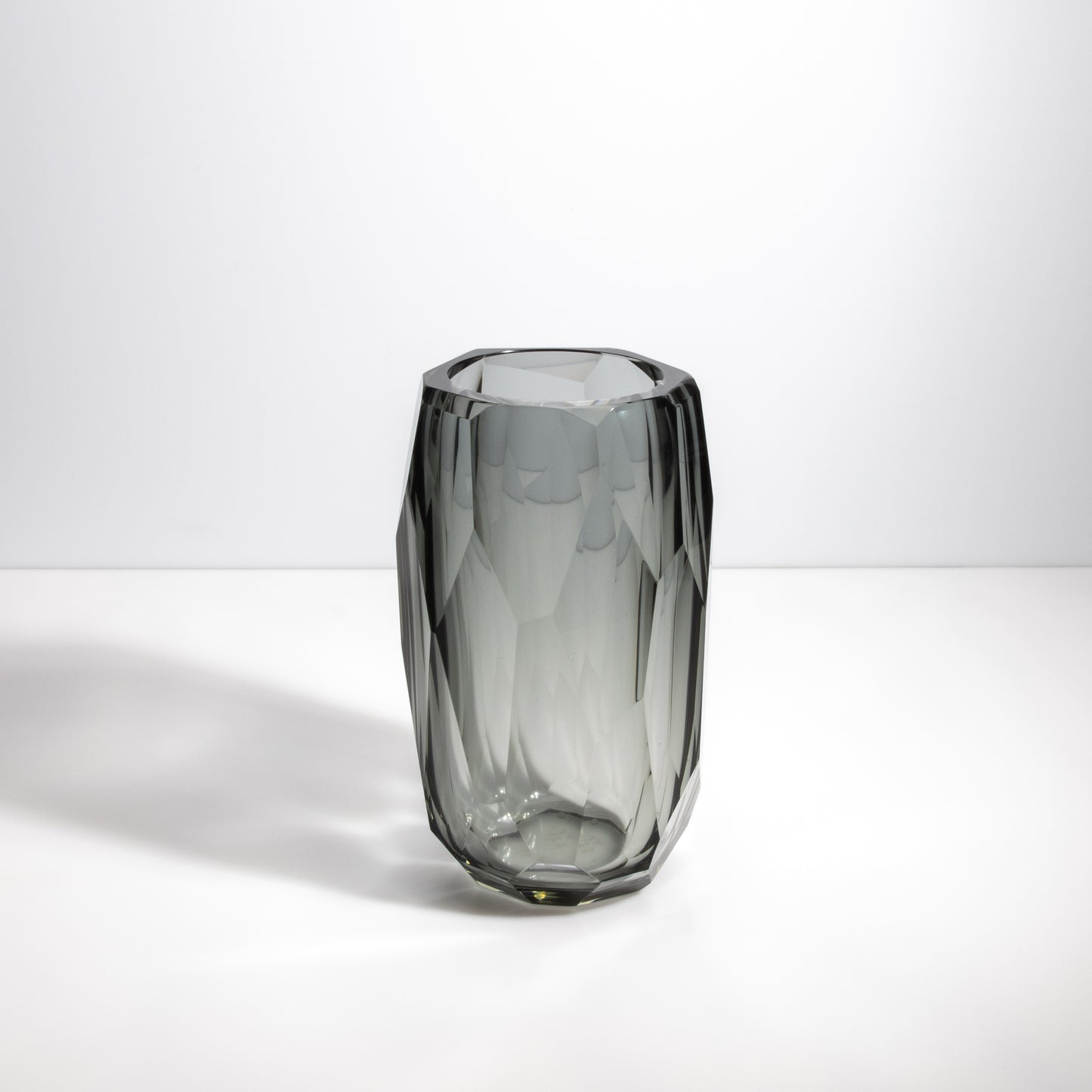 Murano Beveled Vase in Grey