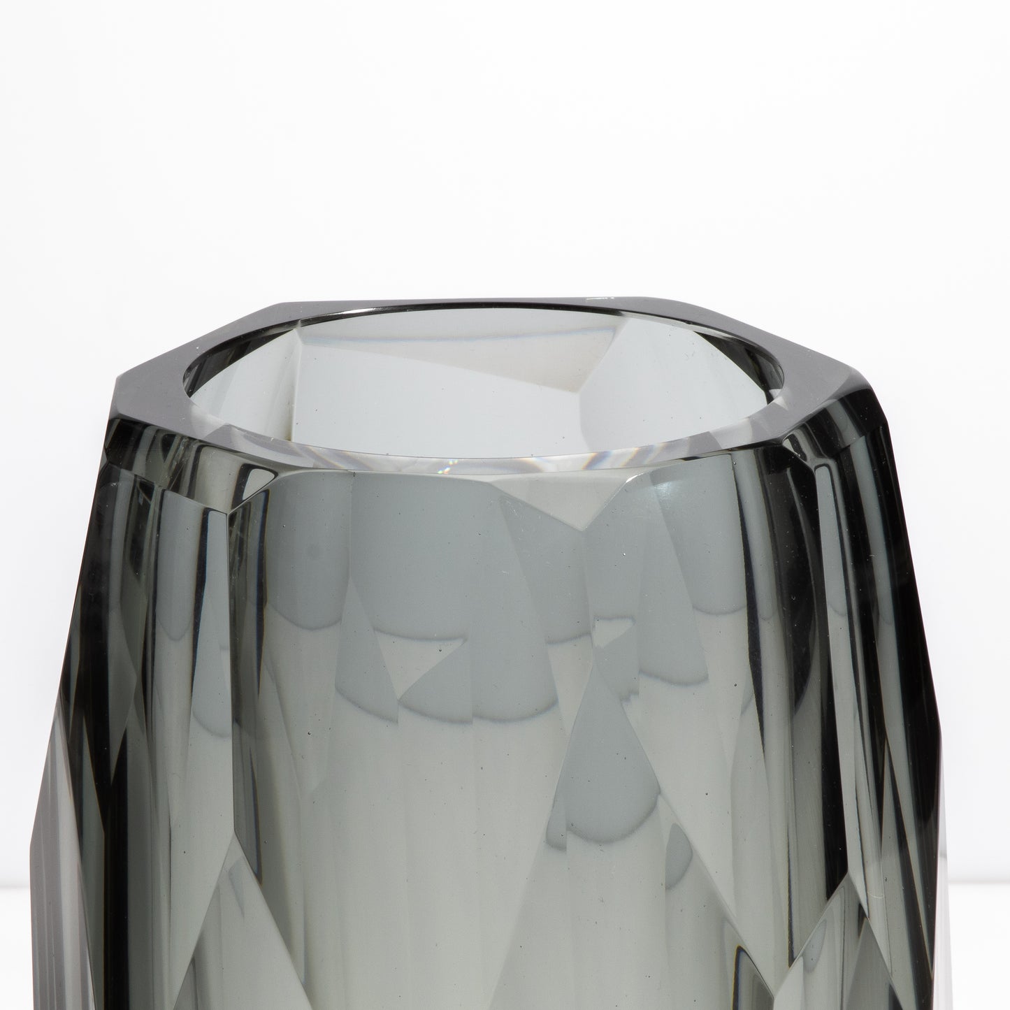 Murano Beveled Vase in Grey
