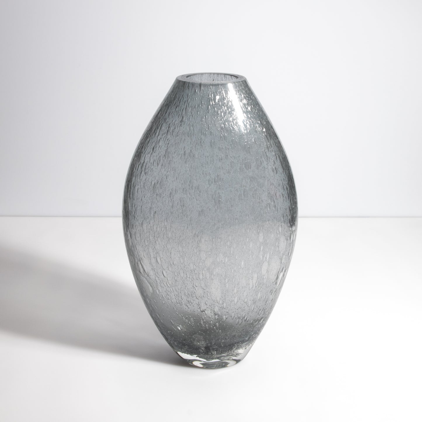 Murano Cloudy Vase with Bubbles in Grey