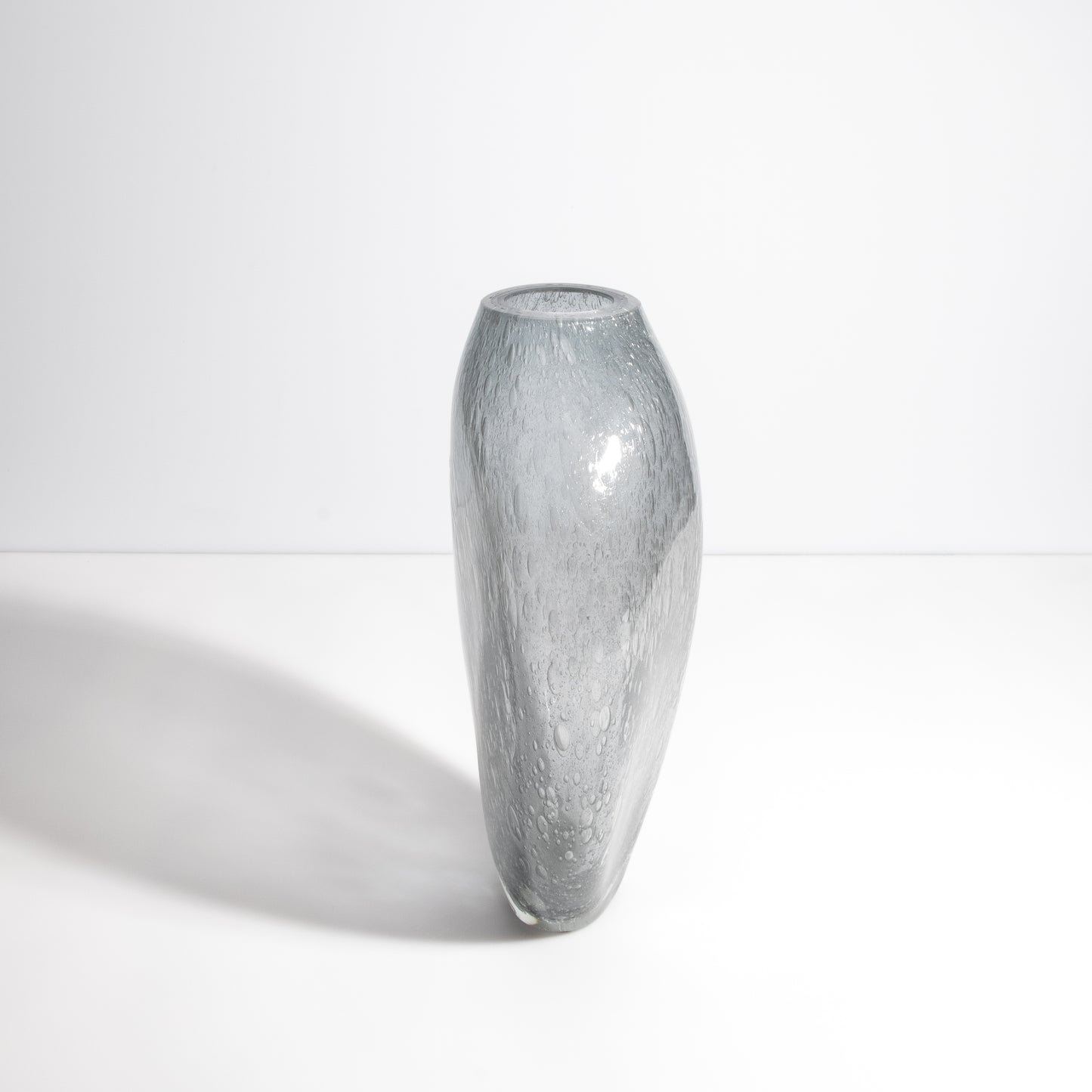 Murano Cloudy Vase with Bubbles in Grey