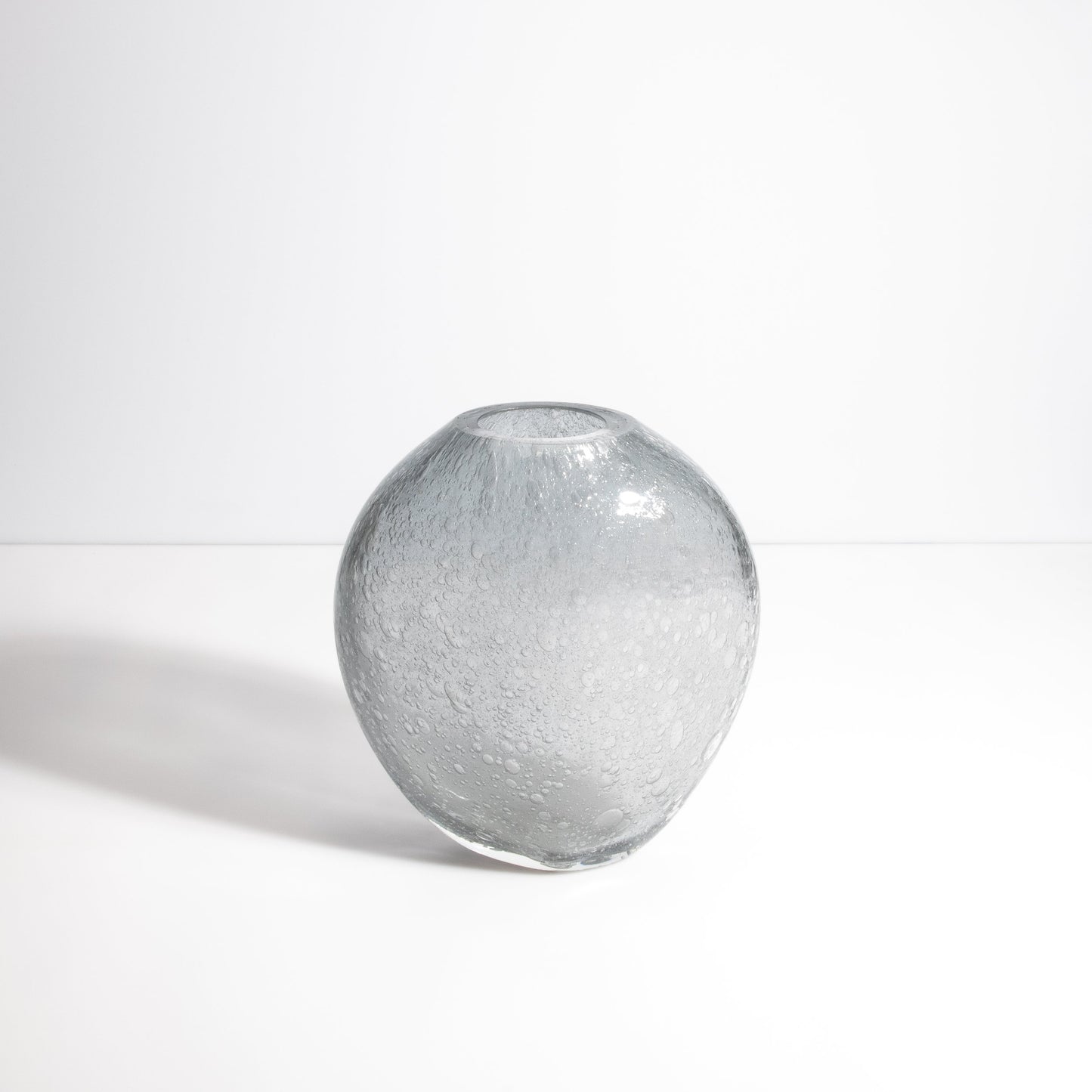 Murano Cloudy Vase with Bubbles in Grey