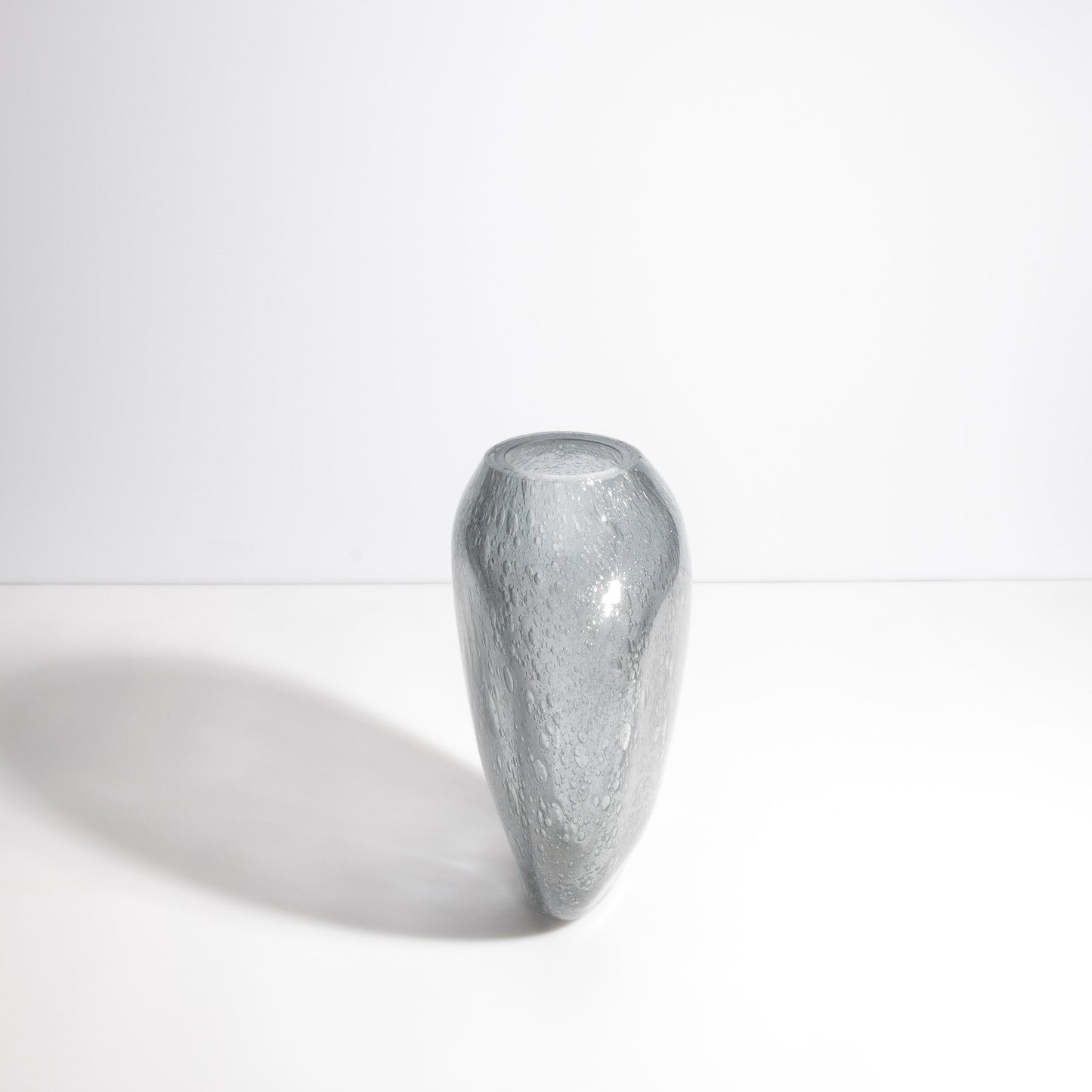 Murano Cloudy Vase with Bubbles in Grey