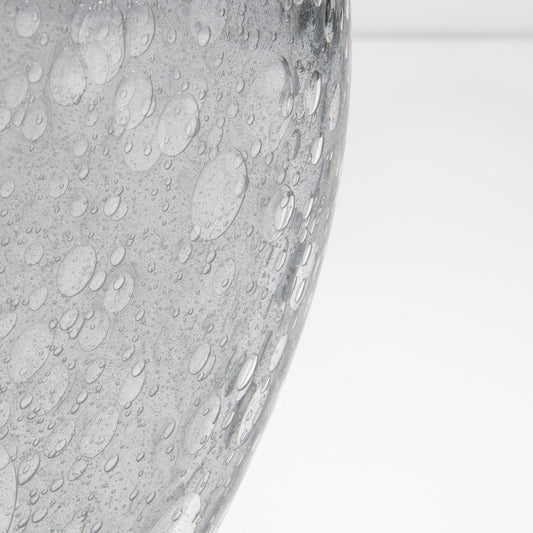 Murano Cloudy Vase with Bubbles in Grey