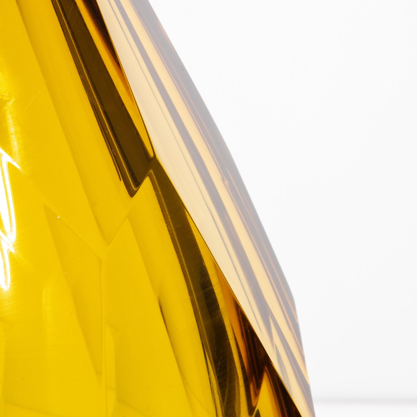 Set of 3 Murano Faceted Vases in Amber