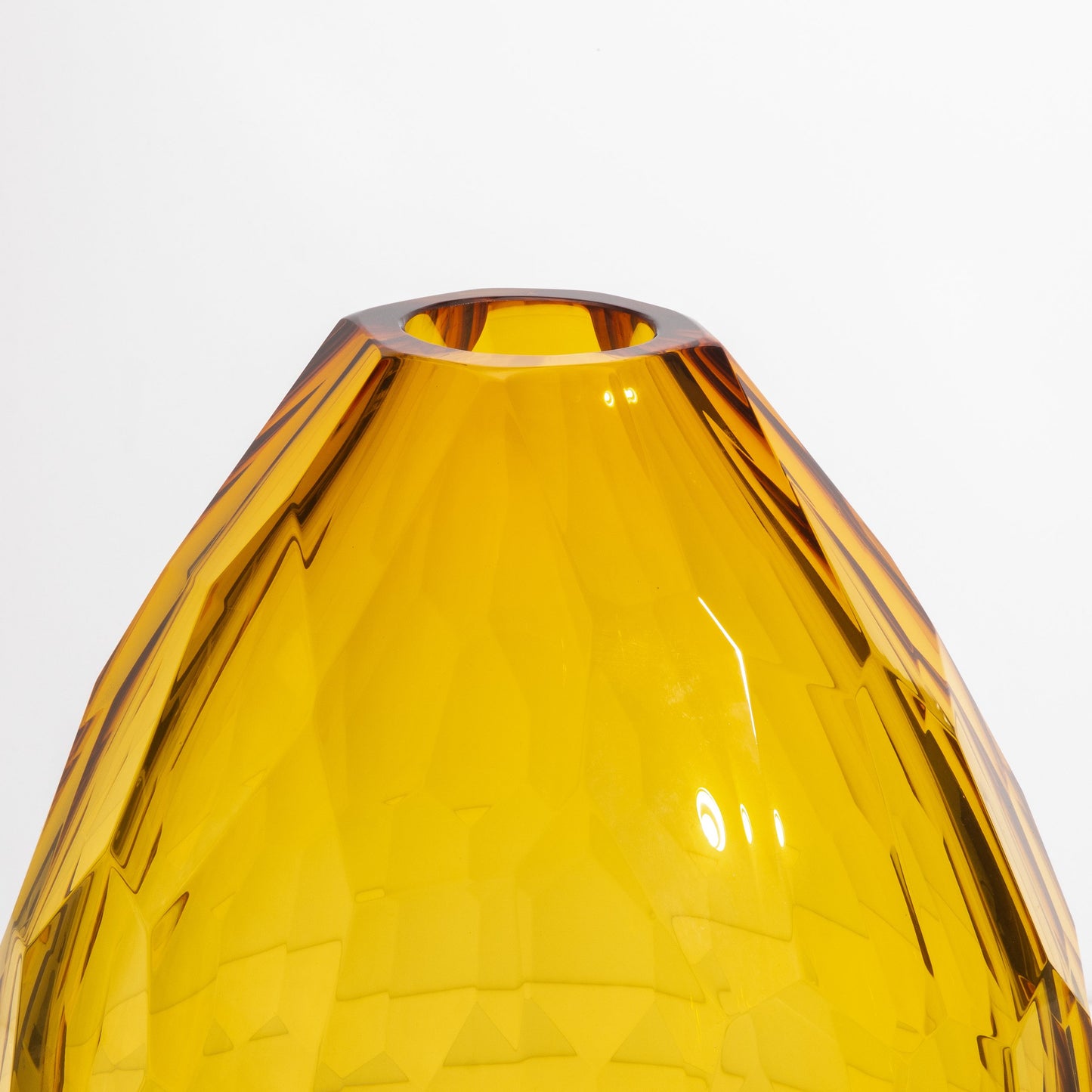 Murano Facet Vase in Amber