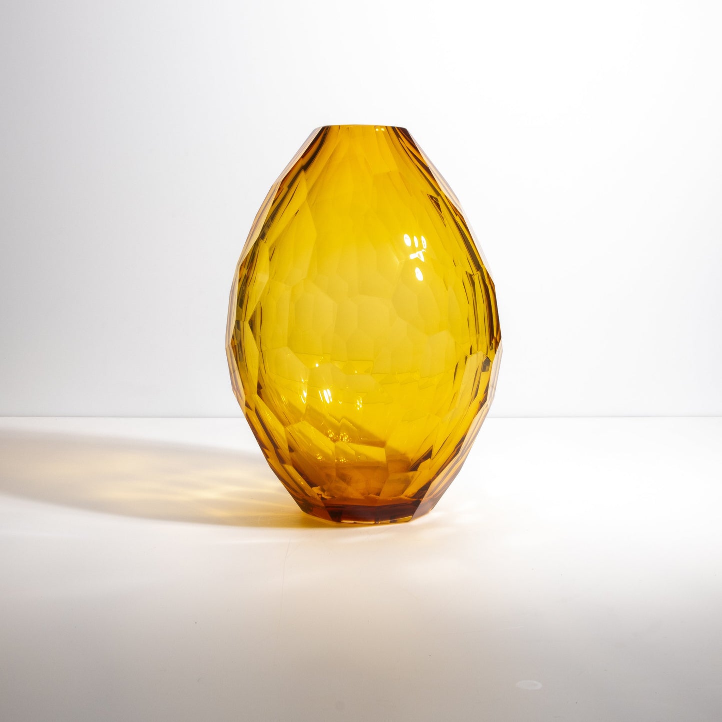Murano Facet Vase in Amber