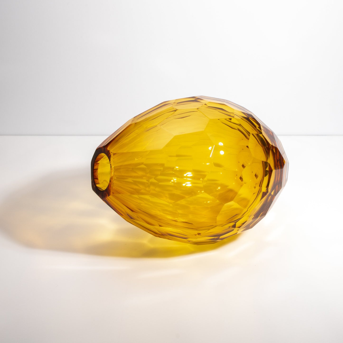 Murano Facet Vase in Amber