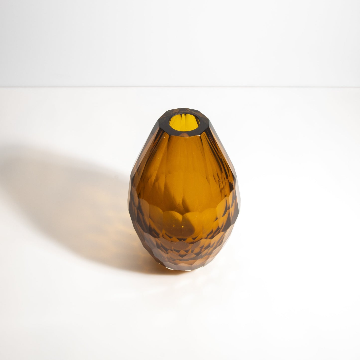 Murano Facet Vase in Amber